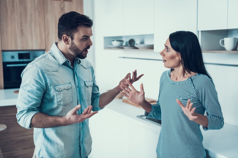 Couple Have Disagreement in Kitchen
